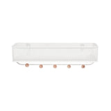 Umbra Estique Schlüsselbrett mit Briefablage, Multifunktionaler Wand Organizer mit 5 Haken, in Weiß