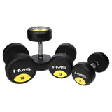 Kurzhantel 8 kg gummiert rund Schwarz | HMS HG PRO