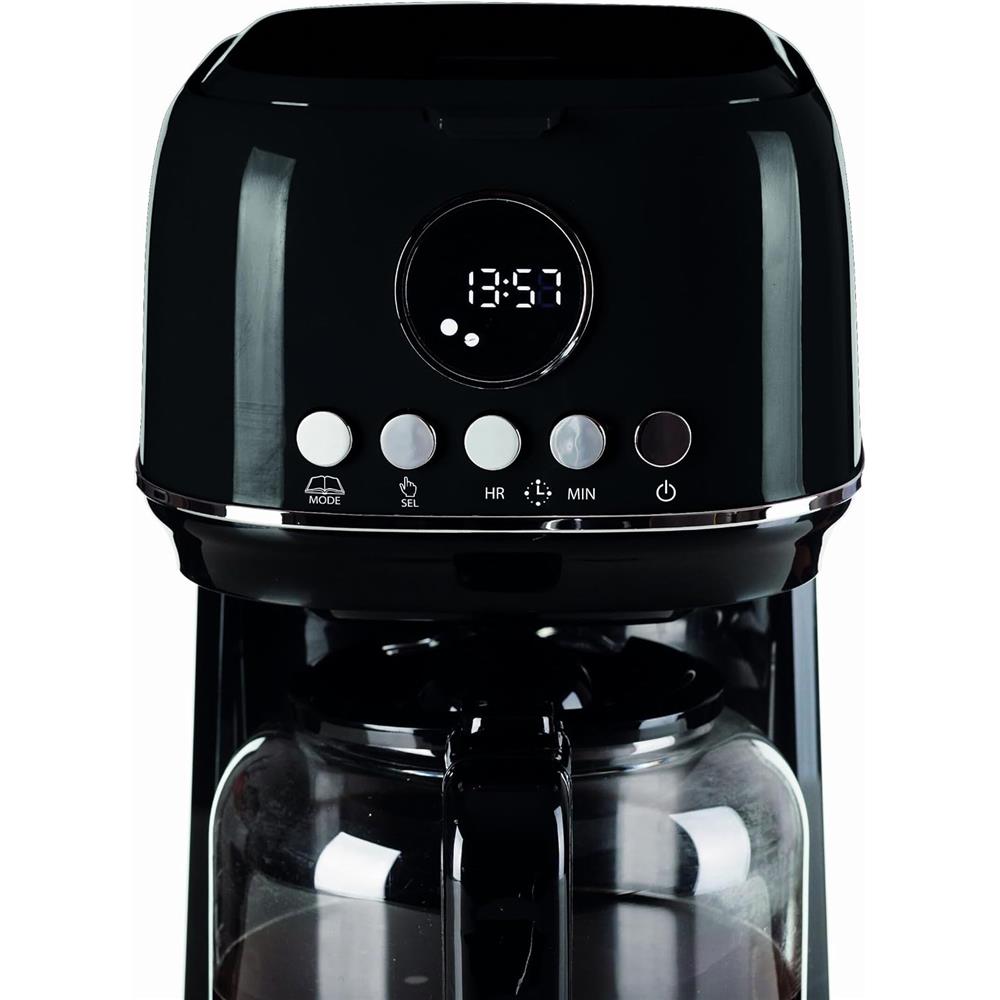 Ariete Moderna Filterkaffeemaschine, Schwarz, 15 Tassen Kaffeemaschine, mit Glaskanne