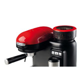 Ariete Moderna Espressomaschine, Rot, Kaffeemaschine mit Mahlwerk, 15 Bar