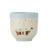 Bloomingville MINI Celebrate Tasse, Blau, Steingut, Kinderbecher, Kindertasse, dänisches Design