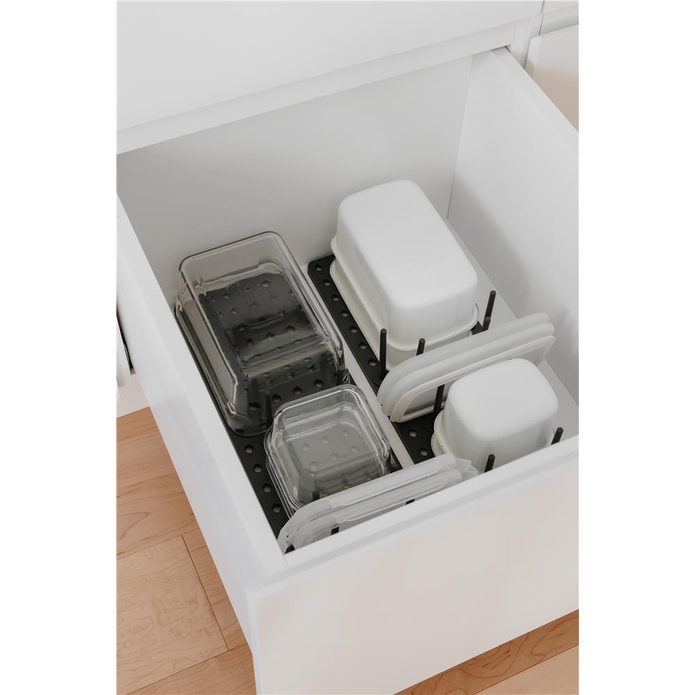 Umbra Peggy Einsatz für Küchenschränke und Schubladen 2er Set Anthrazit Schubladenorganizer