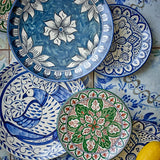 Bloomingville Karlie Teller blau aus Steingut – mediterraner Essteller für Küche & Tischdeko