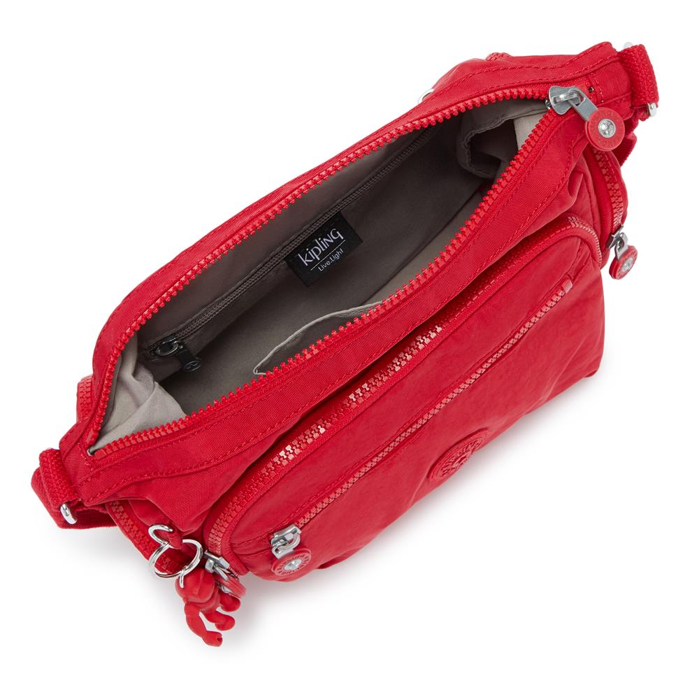 Kipling GABBIE S Kleine Umhängetasche in Rot Schultertasche mit vielen Fächern