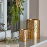Bloomingville Mista Teelichthalter, Gold, Metall Windlichter 2er Set Weihnachten
