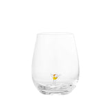 Bloomingville Misa Trinkglas, 560ml, aus Glas mit Blumenfigur im Inneren