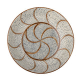 Bloomingville Heikki Schale – große Steingutschale, handbemalt in Braun & Blau, Ø 32 cm