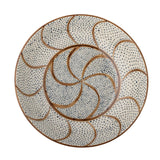 Bloomingville Heikki Schale – große Steingutschale, handbemalt in Braun & Blau, Ø 32 cm