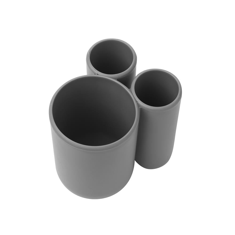 Umbra Touch Zahnputzbecher, Zahnbürstenhalter und Becher für Make-Up, Grau