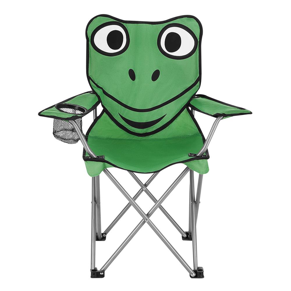NILS CAMP Kinder Campingstuhl Frosch Design - faltbarer Outdoorstuhl für Garten, Camping & Strand