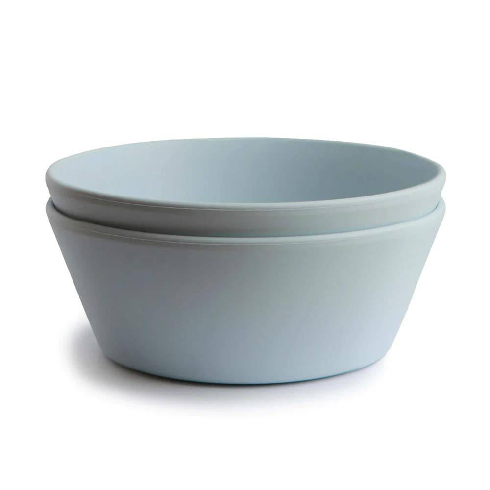 Mushie Kinderschüssel 2er Set, Powder Blue, rund, BPA-frei