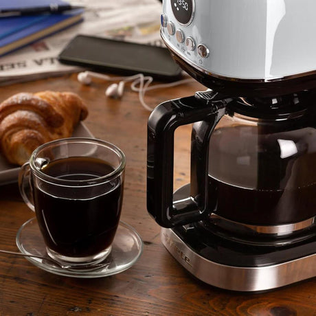 Ariete Moderna Filterkaffeemaschine, Weiß, 15 Tassen Kaffeemaschine, mit Glaskanne