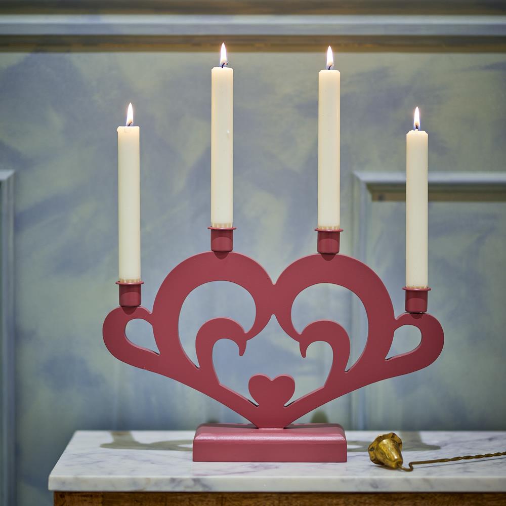 Bloomingville Salia Adventskerzenständer Rot MDF Adventskranz Kerzenhalter