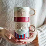 Bloomingville Granny Tasse Rot Steingut 2er Set 280 ml Oma Opa Weihnachtstassen