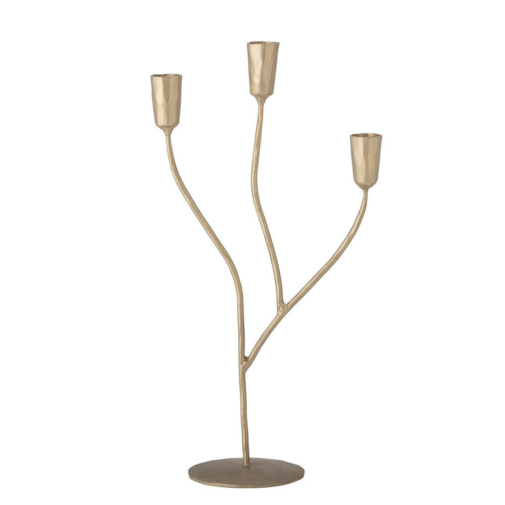 Bloomingville Lorine Kerzenhalter aus Metall – 3-flammig Gold 42 cm