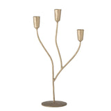 Bloomingville Lorine Kerzenhalter aus Metall – 3-flammig Gold 42 cm