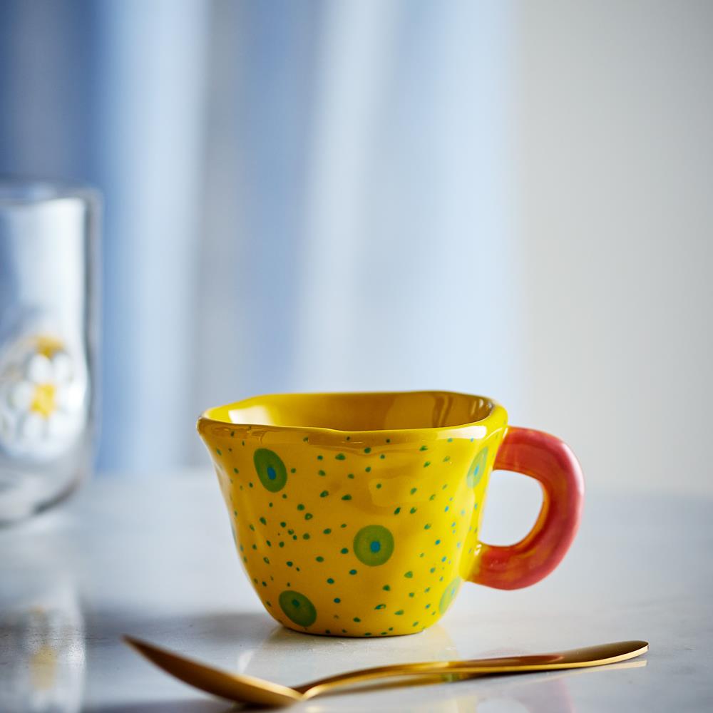 Bloomingville MINI Nini Tasse Gelb Steingut 100ml Kindertasse