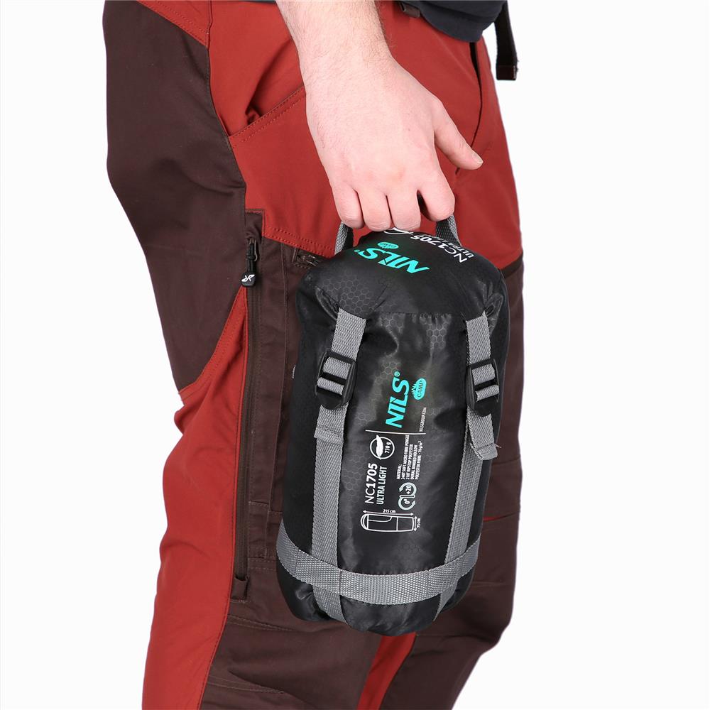 NILS CAMP Ultra Light Schlafsack Schwarz-Blau - leichter Sommerschlafsack für Camping & Trekking