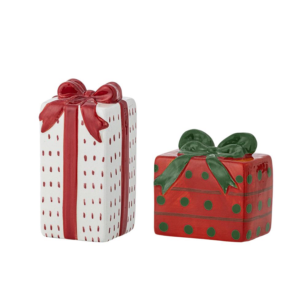 Bloomingville Marnia Salz- und Pfefferset Bunt Keramik 2er Set Weihnachtsdeko