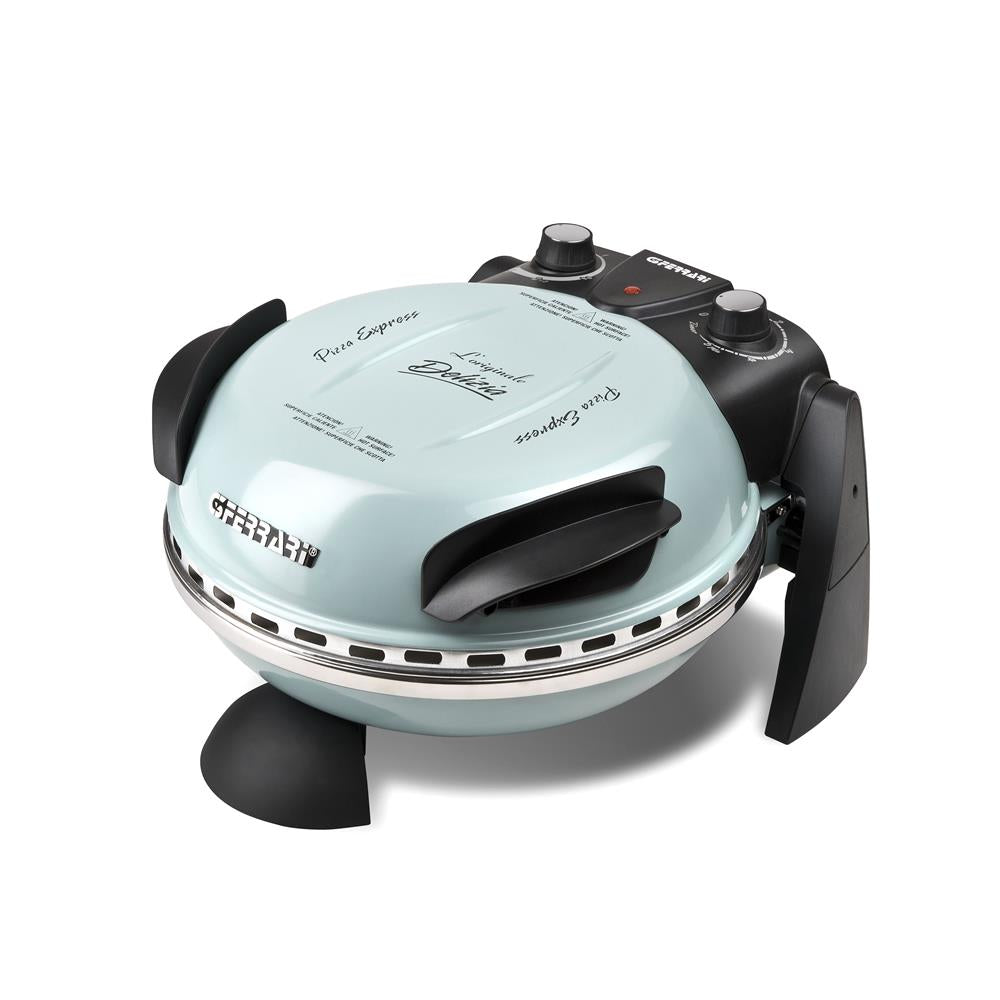 G3Ferrari elektrischer Pizzaofen Delizia 1200 W für Pizza Ø 31cm cool blue Pizzamaker mit feuerfestem Naturstein - Limitierte Edition