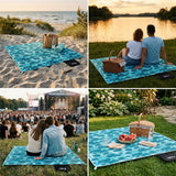 NILS CAMP Picknickdecke in Türkis 200 x 200 cm - große Outdoor Decke für Strand, Garten & Camping