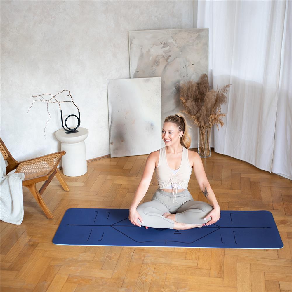Yogamatte 183 x 61 x 0,8 cm Fitnessmatte Blau Gymnastikmatte rutschfest | HMS YM10