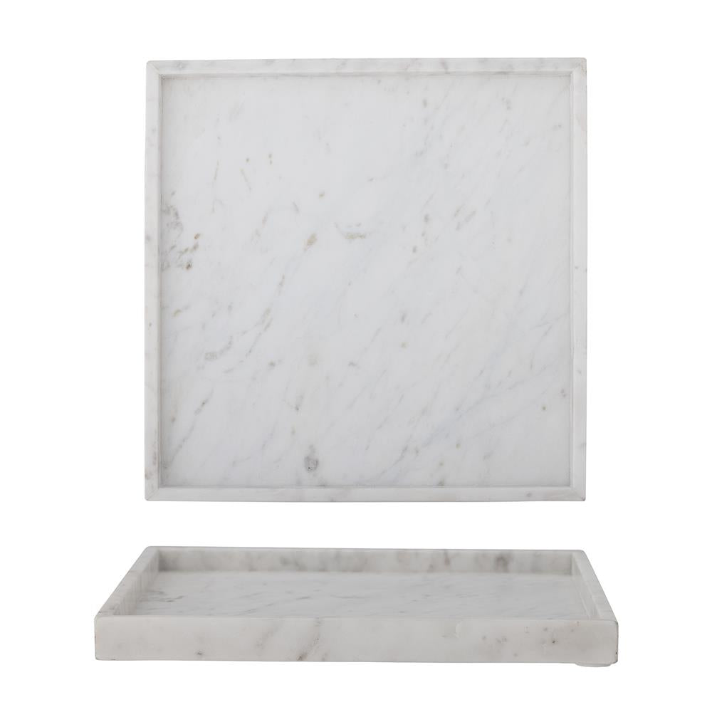 Bloomingville Majsa Tablett Weiß Marmor 35x35 cm quadratisch