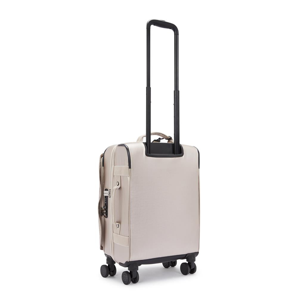 Kipling SPONTANEOUS S, Kleiner Reisekoffer, Metallic Glow (beige), 37,5L, Handgepäck, 4-Rollen