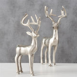 BOLTZE Dekofigur Hirsch Thielo Silber stehend 2er Set Weihnachtsdekoration Landhaus Design