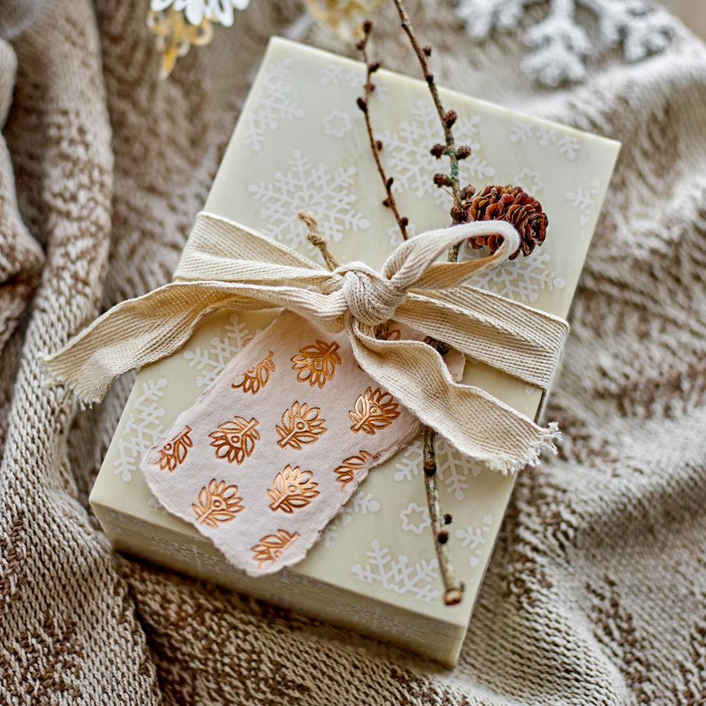 Bloomingville Cheri Box mit Deckel Natur Harz Aufbewahrungsbox Schneeflocke