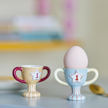 Bloomingville MINI Trophy Eierbecher 2er Set Bunt Steingut Kinder