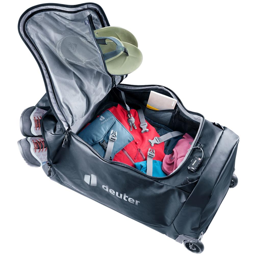 deuter Duffel Pro Roller 90, Reisetrolley, black (schwarz), Rollkoffer mit 2 Rädern