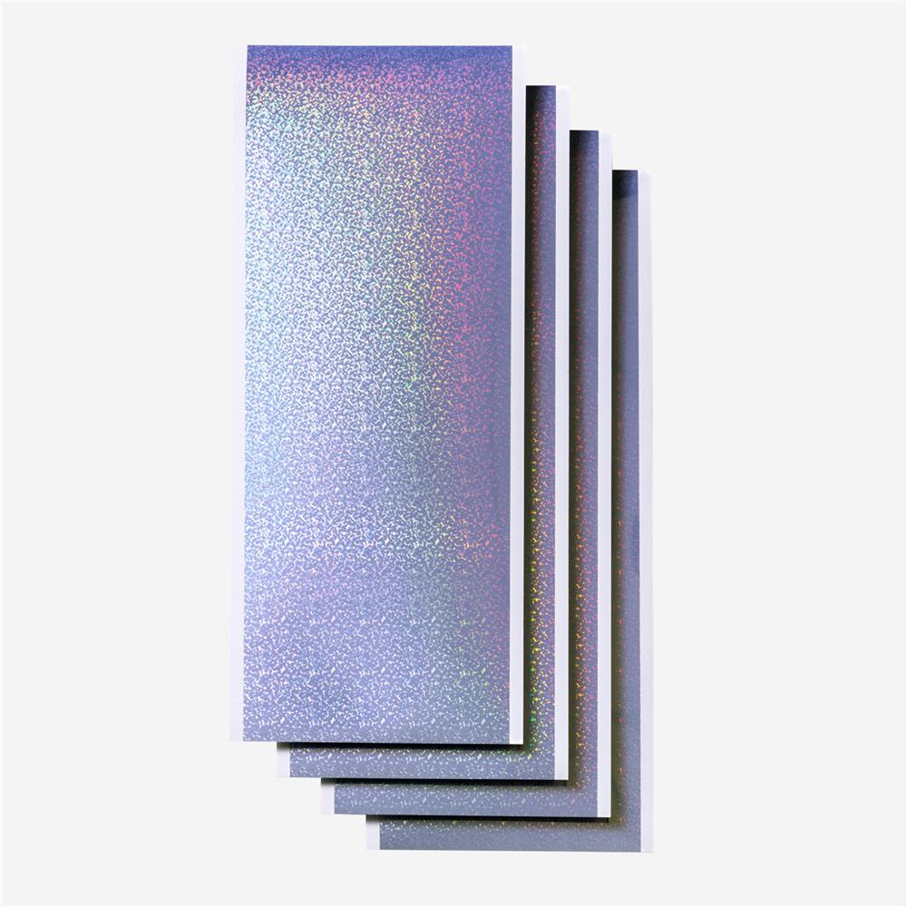 Cricut Joy Smart Label beschreibbares Vinyl in Permanent Silber Holographisch 4 Bögen je 14x33cm