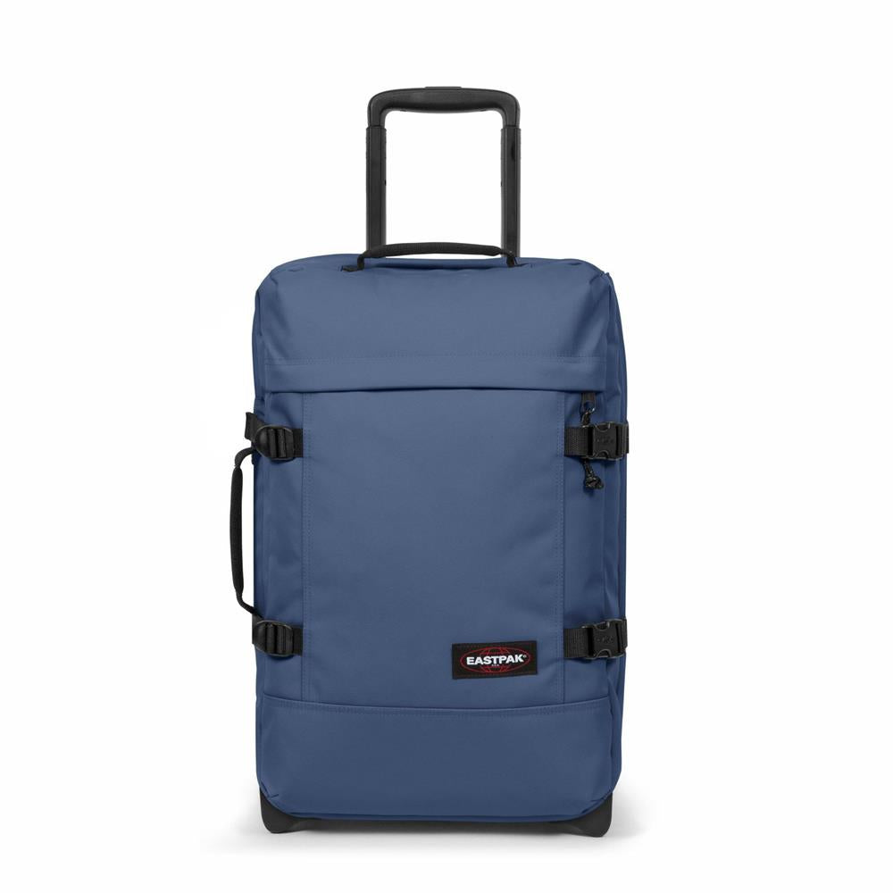 Eastpak TRANVERZ S, Kleiner Reisetrolley, Powder Pilot (blau), 42L, Rollkoffer mit 2 Rädern und TSA-Schloss