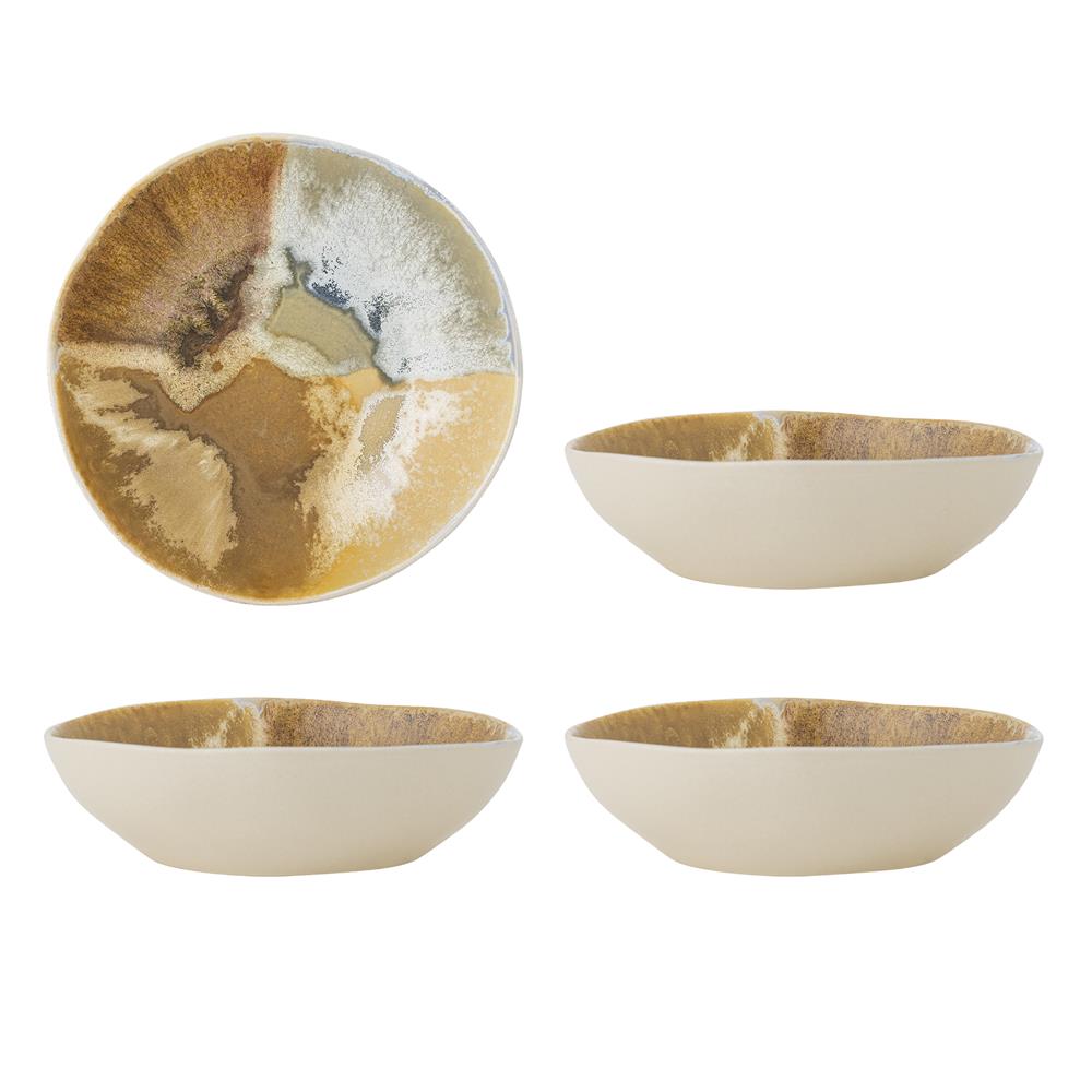 Bloomingville Lacey Schale Set 4er Bunt Steingut mediterran 625ml 21cm