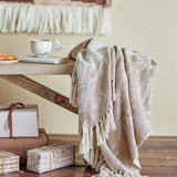 Bloomingville Gabriela Decke – Braunes Plaid aus recycelter Baumwolle, weich & stilvoll