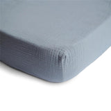 Mushie Musselin-Kinderbettlaken, Tradewinds, 120x60cm Spannbettlaken