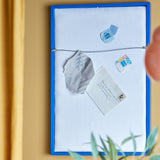 Bloomingville Atle Wandspiegel, Blau, MDF, 40x60 cm, mit Pinnwand, modernes Design