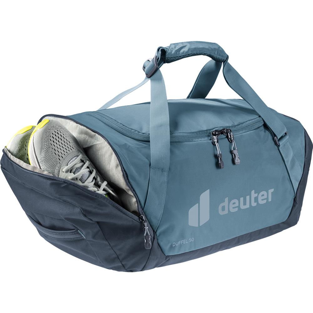 deuter Duffel 50, Reisetasche, atlantic-ink (blau), mit Seitentasche und Netzinnentasche