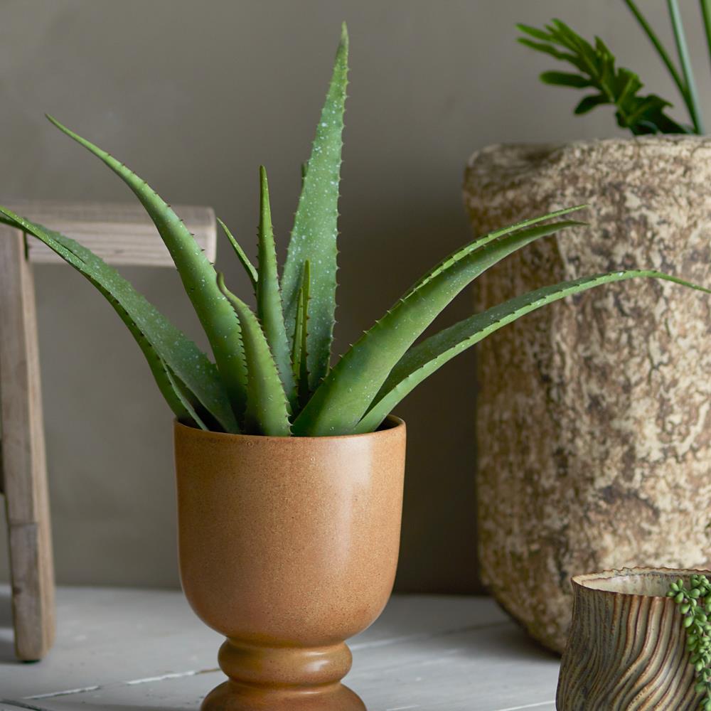 Bloomingville Aloe Kunstpflanze Grün im Topf Höhe 61cm