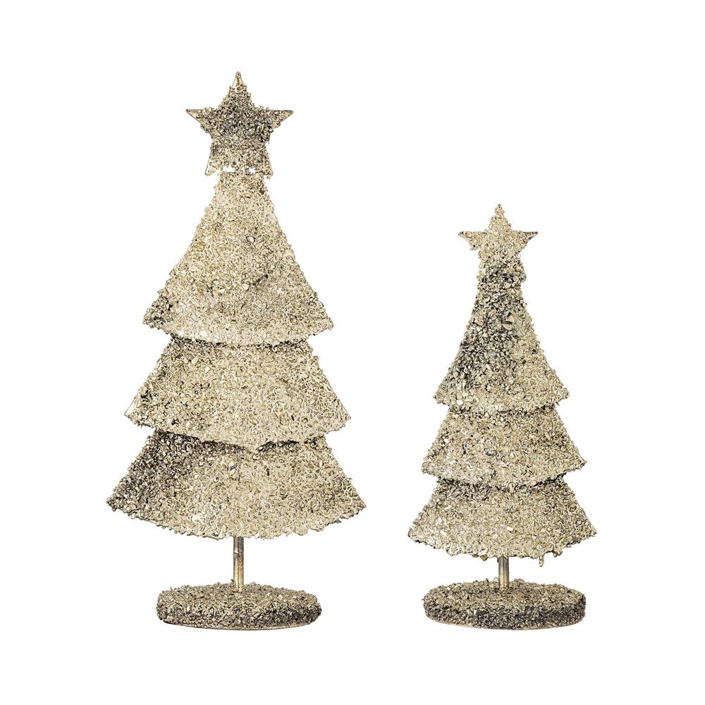 Bloomingville Radha Deko-Baum Gold Metall 2er Set Weihnachtsdeko
