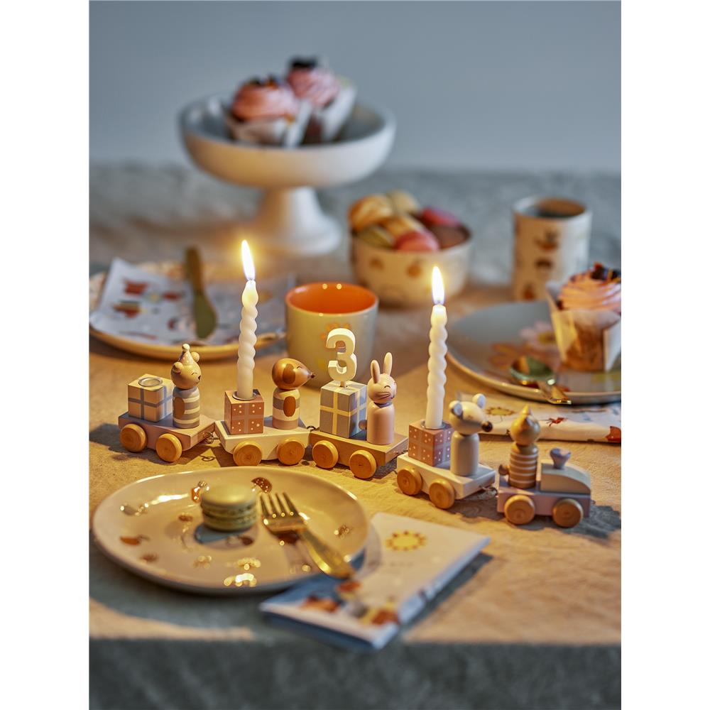 Bloomingville MINI Junaid Geburtstagsdekoration für Kindergeburtstag, Rosa, Geburtstagszug mit Zahlen