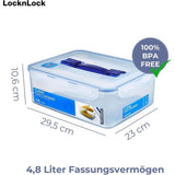 LocknLock PP Classic Vorratsdose 4,8 L mit Griff & Ablaufgitter, BPA-frei