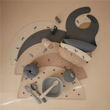 Mushie Silikon-Platzdeckchen, Whales, Tischset, BPA-frei