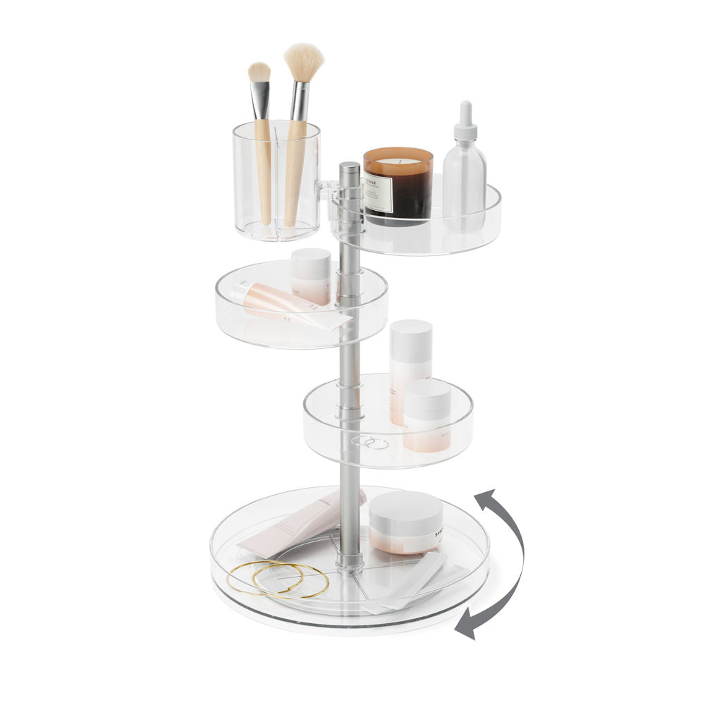 Umbra Pirouette Kosmetik-Organizer Drehbar Transparent Kunststoff 23 x 23 x 35 cm