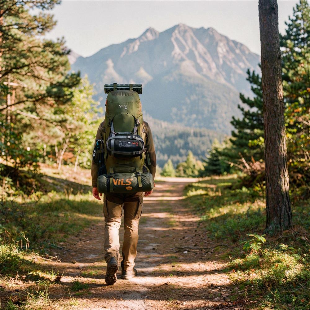 NILS CAMP Trekkingrucksack Ramsvik 60L in Grün - großer Outdoor Rucksack für Trekking & Camping