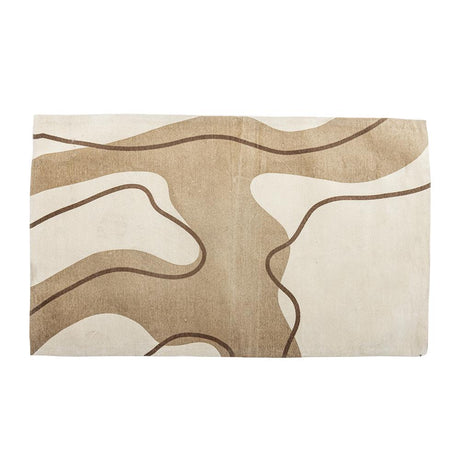 Bloomingville Volano Teppich aus Baumwolle in Natur 150x90 cm – gewebter Teppich fürs Wohnzimmer