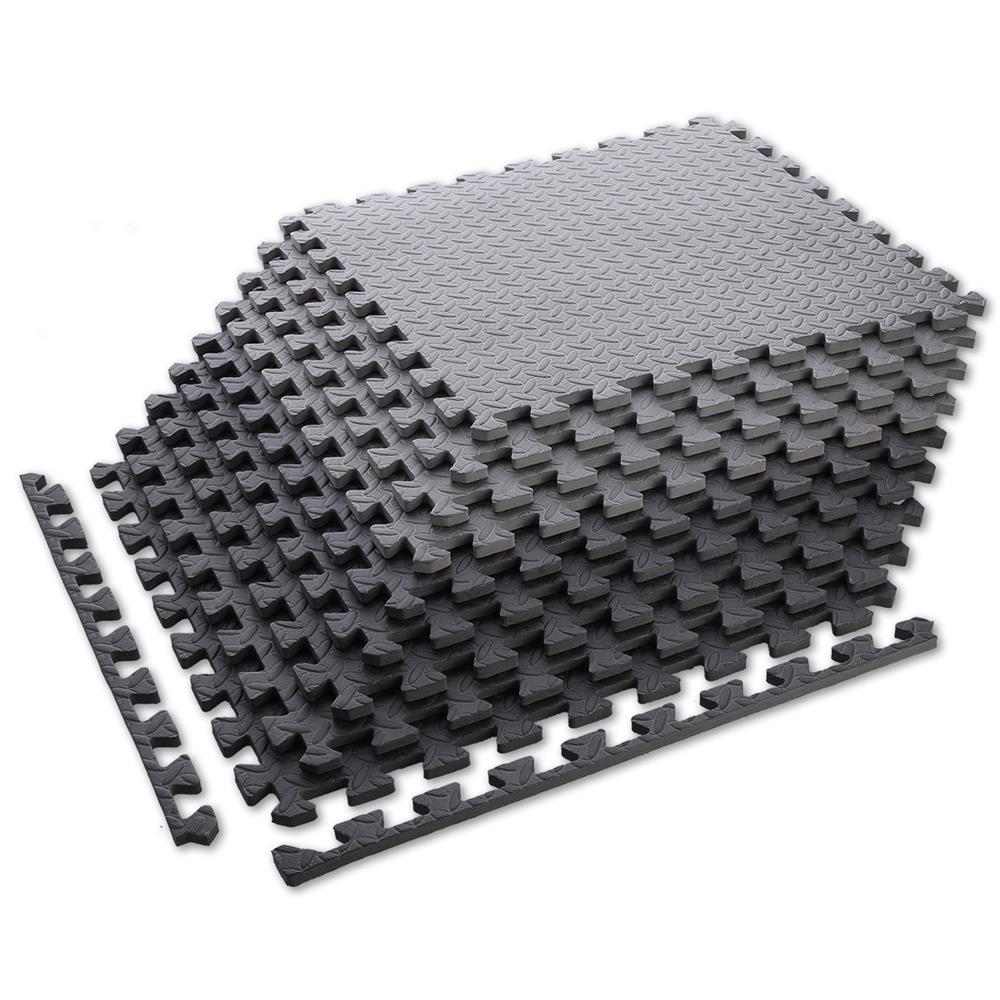 HMS Premium MP12 Puzzle‑Matte Fitness Unterlegmatte 9‑teilig 12 mm Dunkelgrau