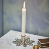 Bloomingville Kashi Kerzenhalter Silber Metall Schneeflocke Weihnachtsdeko