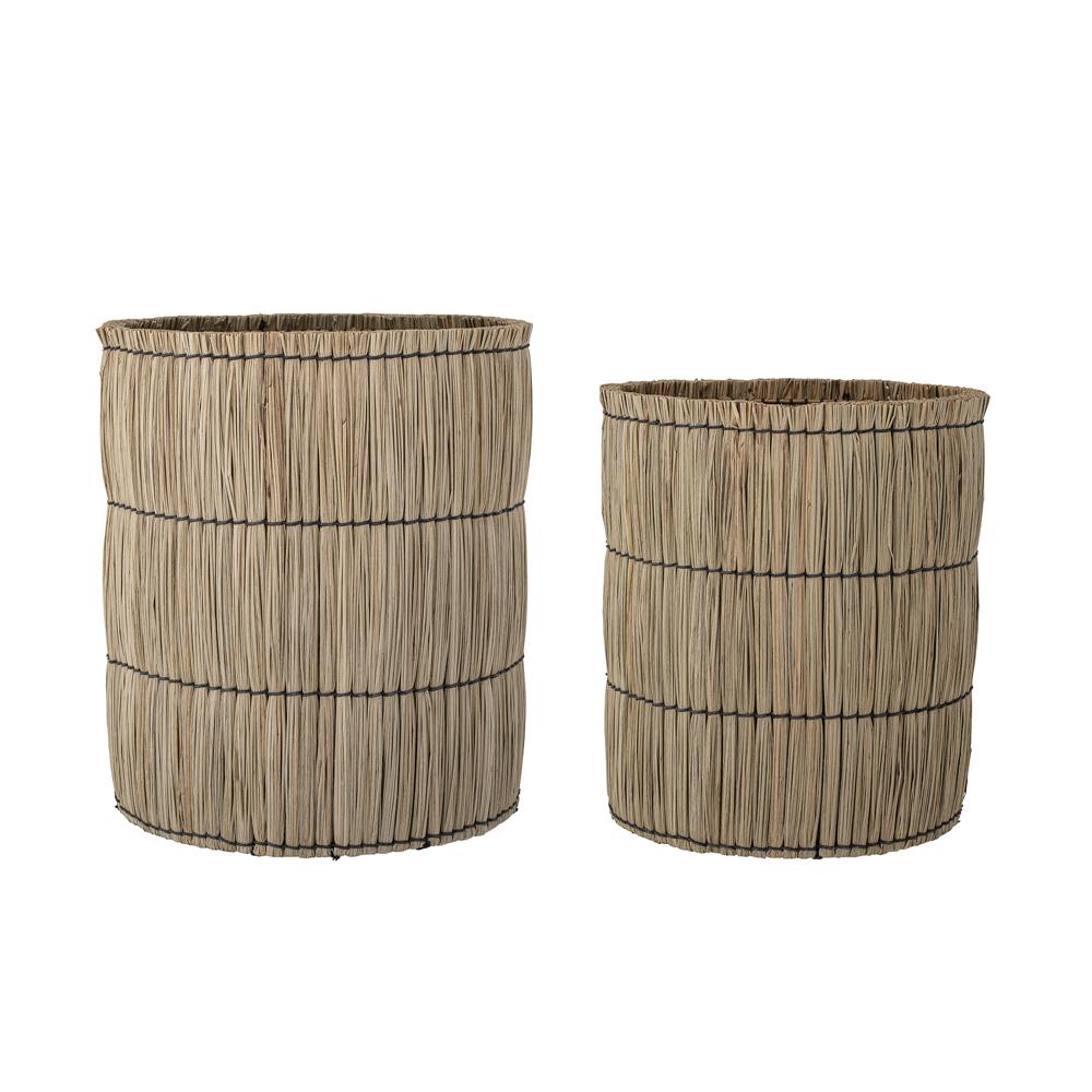 Bloomingville Elit Korb 2er Set Natur Mendong Grass Aufbewahrung dänisches Design